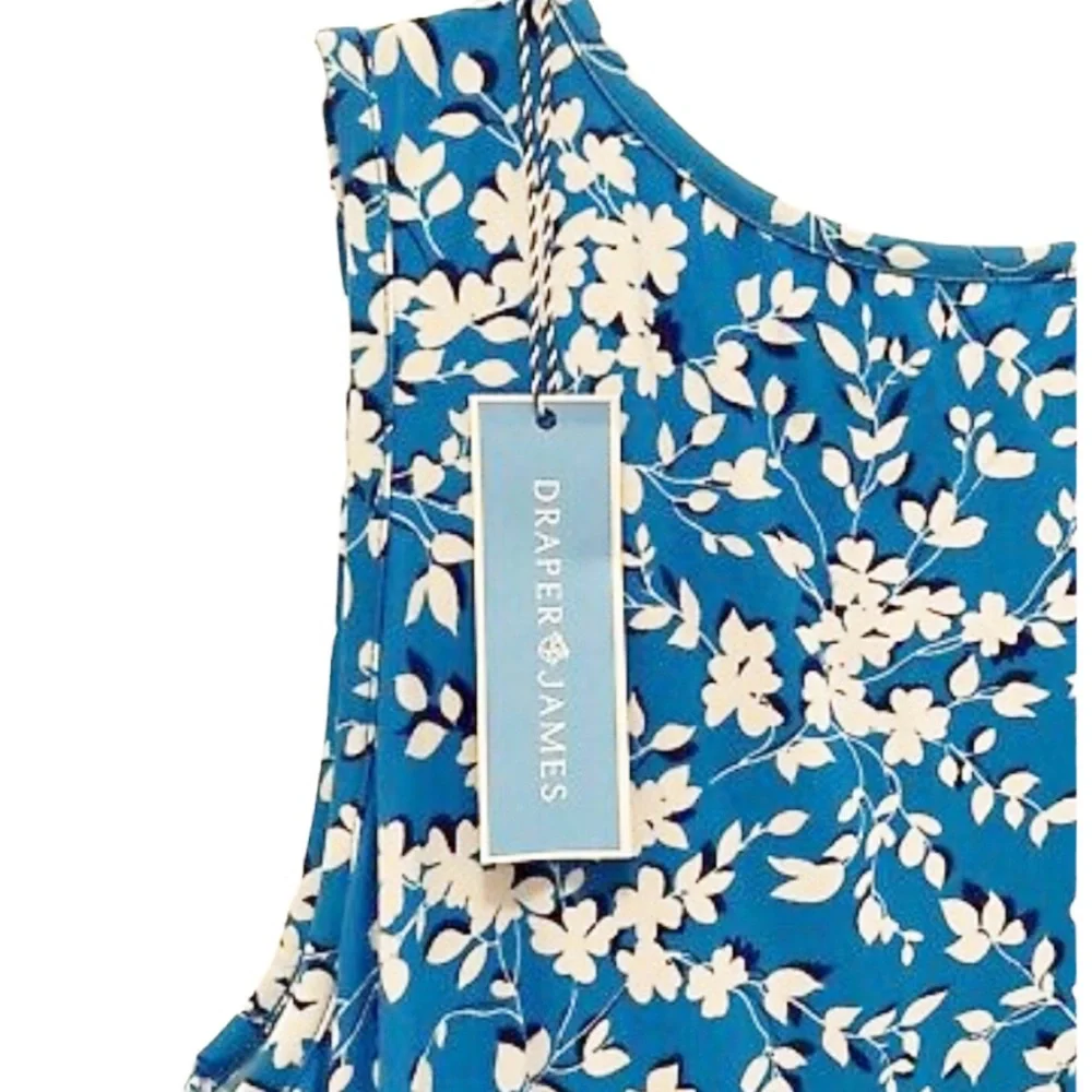 NWT Draper James Blue Floral Ruffle Nightie Sleep Dress Women’s Sz S/M
